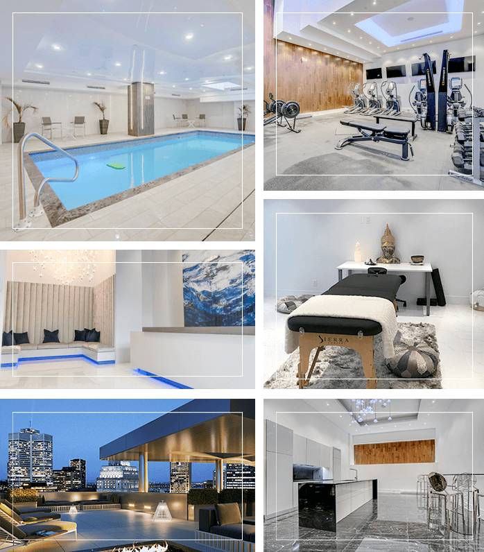 Piscine intérieure, salles d'entraînement, terrasse sur le toit et cuisine-bistro du 1188 Union